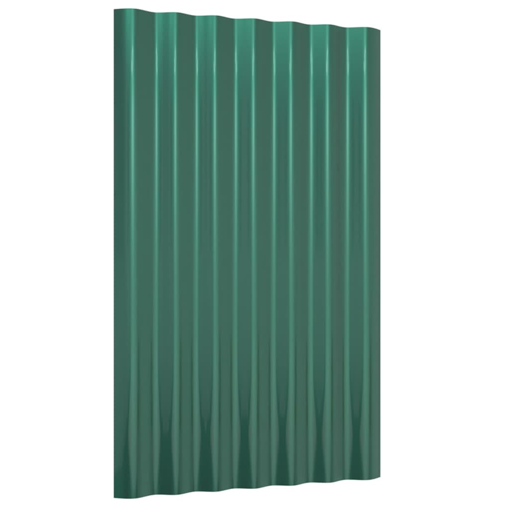 Pannelli Tetto 12pz Acciaio Verniciato a Polvere Verde 60x36 cm