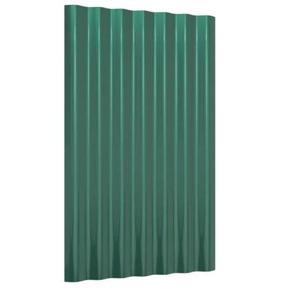 Pannelli Tetto 12pz Acciaio Verniciato a Polvere Verde 60x36 cm