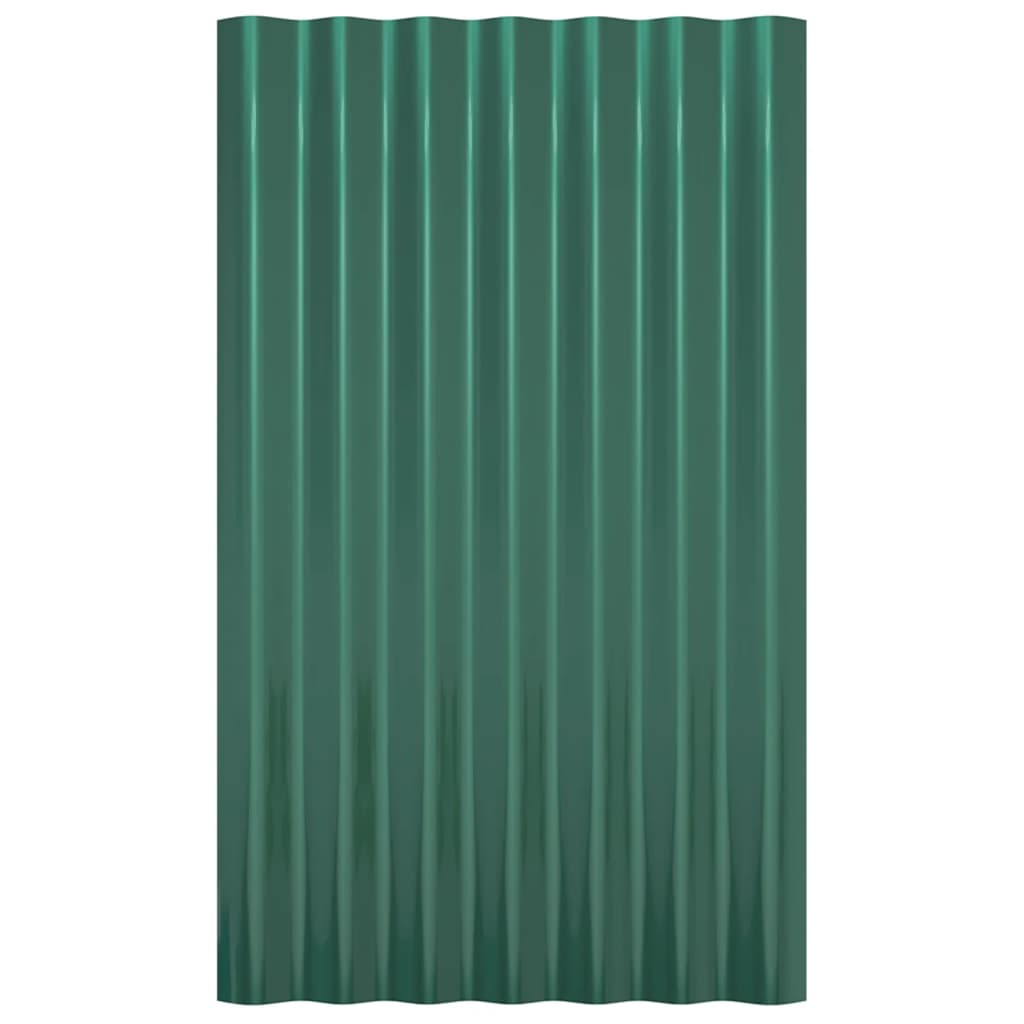 Pannelli Tetto 12pz Acciaio Verniciato a Polvere Verde 60x36 cm