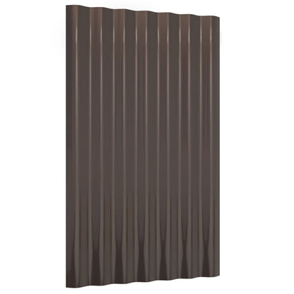 Pannelli Tetto 12pz Acciaio Verniciato Polvere Marrone 60x36 cm