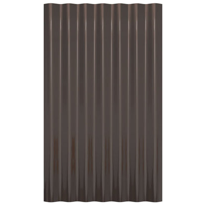 Pannelli Tetto 12pz Acciaio Verniciato Polvere Marrone 60x36 cm