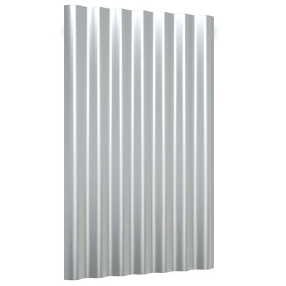 Pannelli Tetto 12pz Acciaio Zincato Argento 60x36 cm