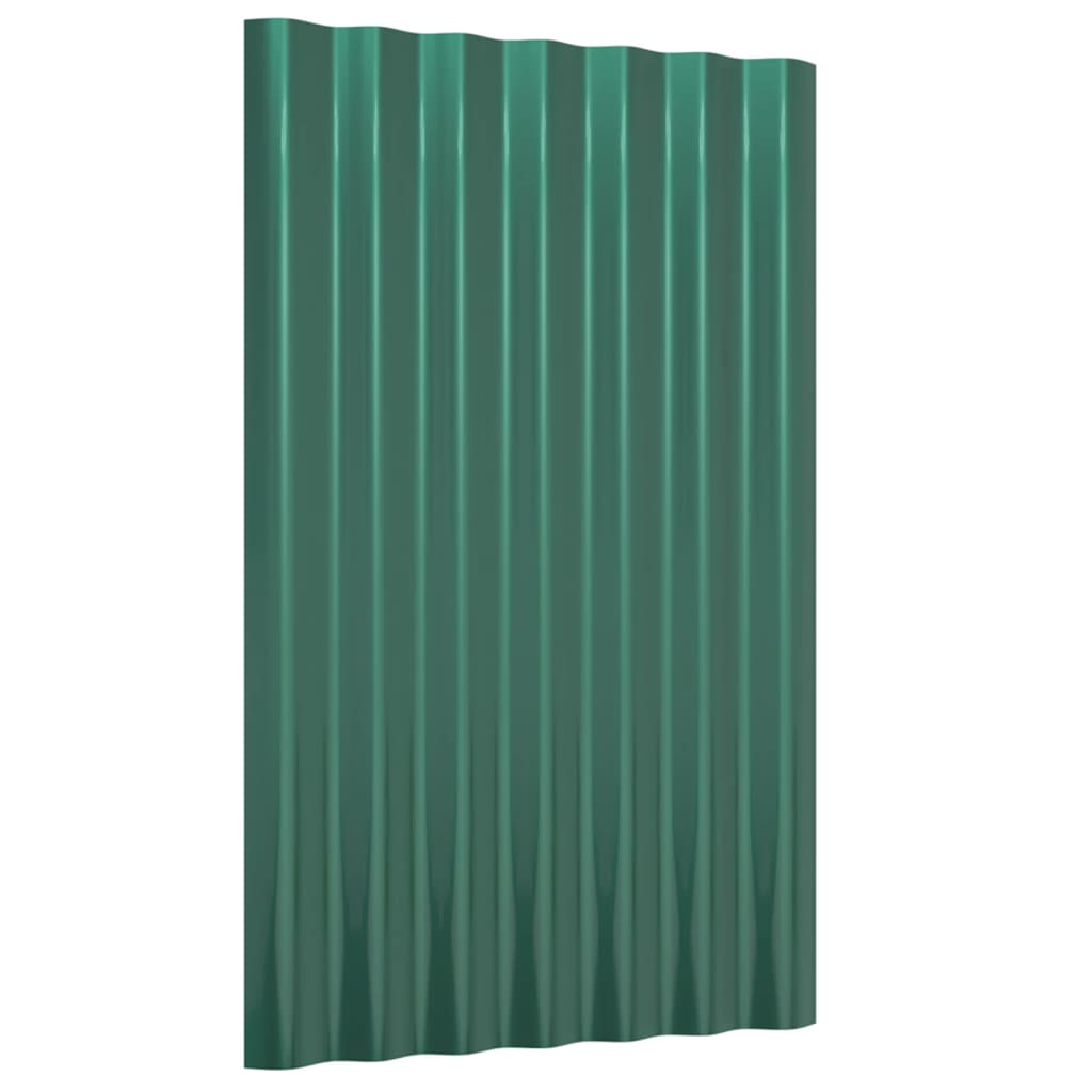 Pannelli Tetto 36pz Acciaio Verniciato a Polvere Verde 60x36 cm