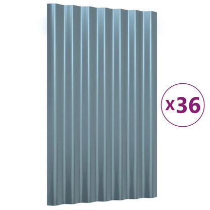 Pannelli Tetto 36pz Acciaio Zincato Grigio 60x36cm