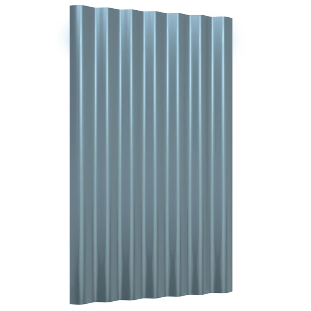Pannelli Tetto 36pz Acciaio Zincato Grigio 60x36cm