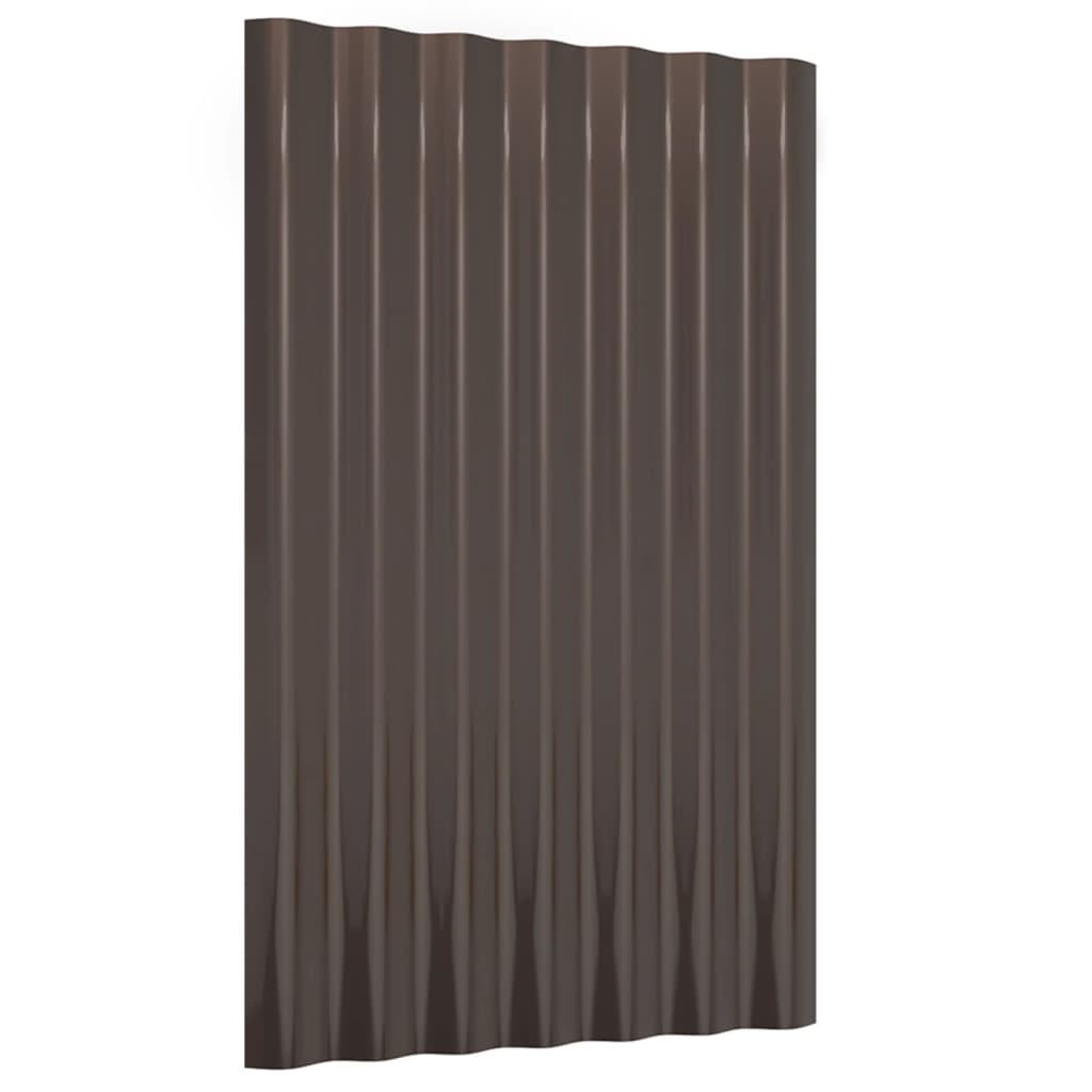 Pannelli Tetto 36 pz Acciaio Zincato Marrone 60x36cm