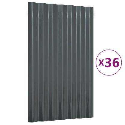 Pannelli Tetto 36pz Acciaio Verniciato Polvere 60x36 Antracite