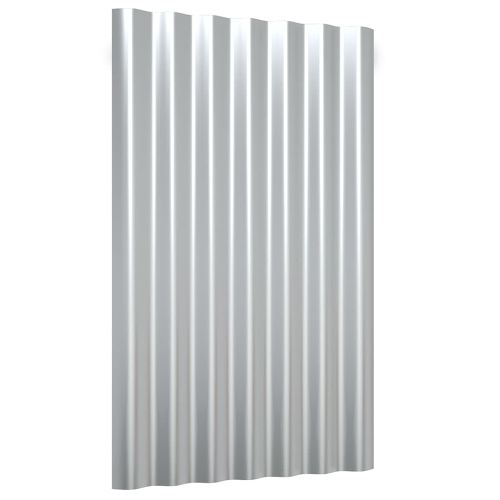 Pannelli Tetto 36pz Acciaio Verniciato Polvere Argento 60x36 cm
