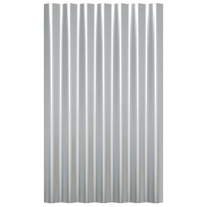 Pannelli Tetto 36pz Acciaio Verniciato Polvere Argento 60x36 cm