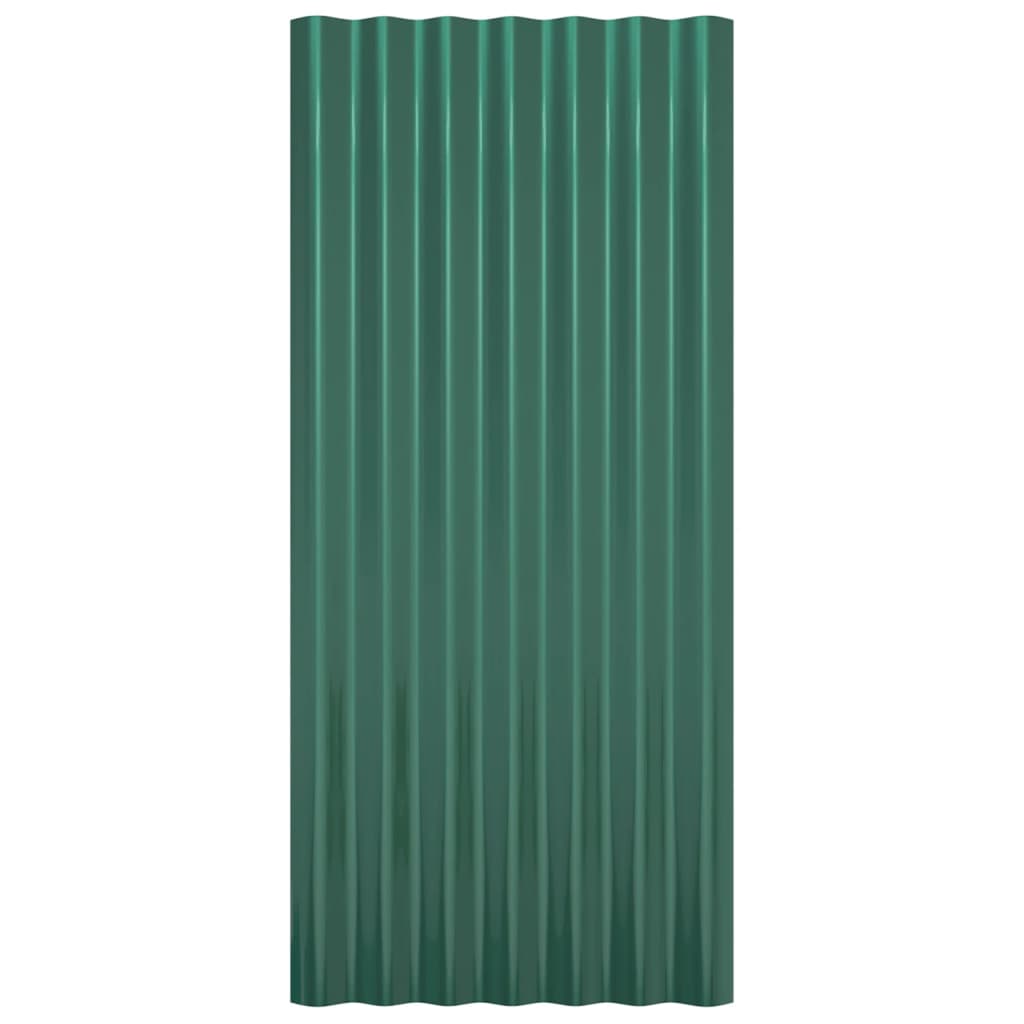 Pannelli Tetto 12pz Acciaio Verniciato a Polvere Verde 80x36 cm
