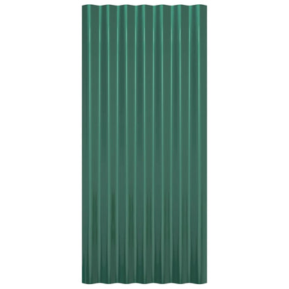 Pannelli Tetto 12pz Acciaio Verniciato a Polvere Verde 80x36 cm
