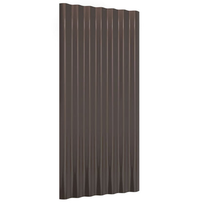 Pannelli Tetto 12pz Acciaio Zincato Marrone 80x36 cm