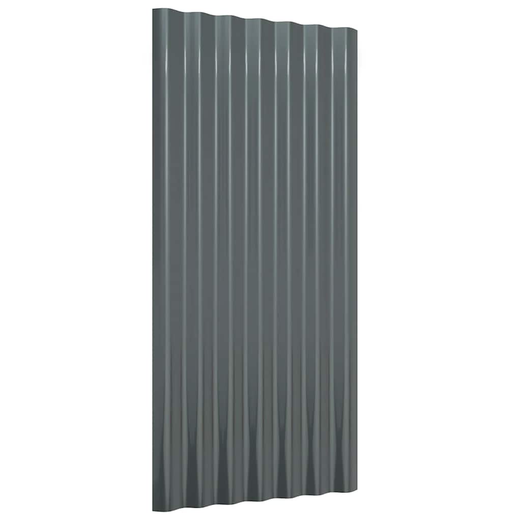 Pannelli Tetto 12 pz Acciaio Zincato Antracite 80x36