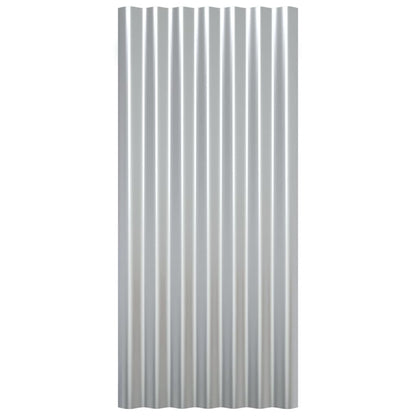 Pannelli Tetto 12pz Acciaio Verniciato Polvere Argento 80x36 cm
