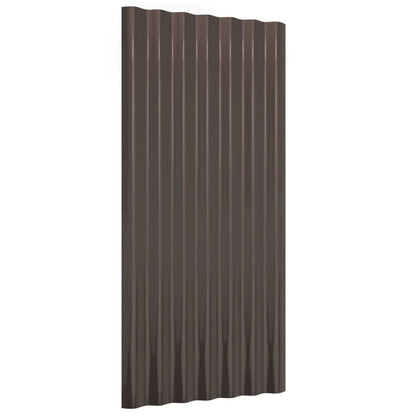 Pannelli Tetto 36 pz Acciaio Zincato Marrone 80x36cm