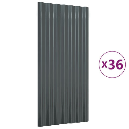 Pannelli Tetto 36pz Acciaio Verniciato Polvere 80x36 Antracite
