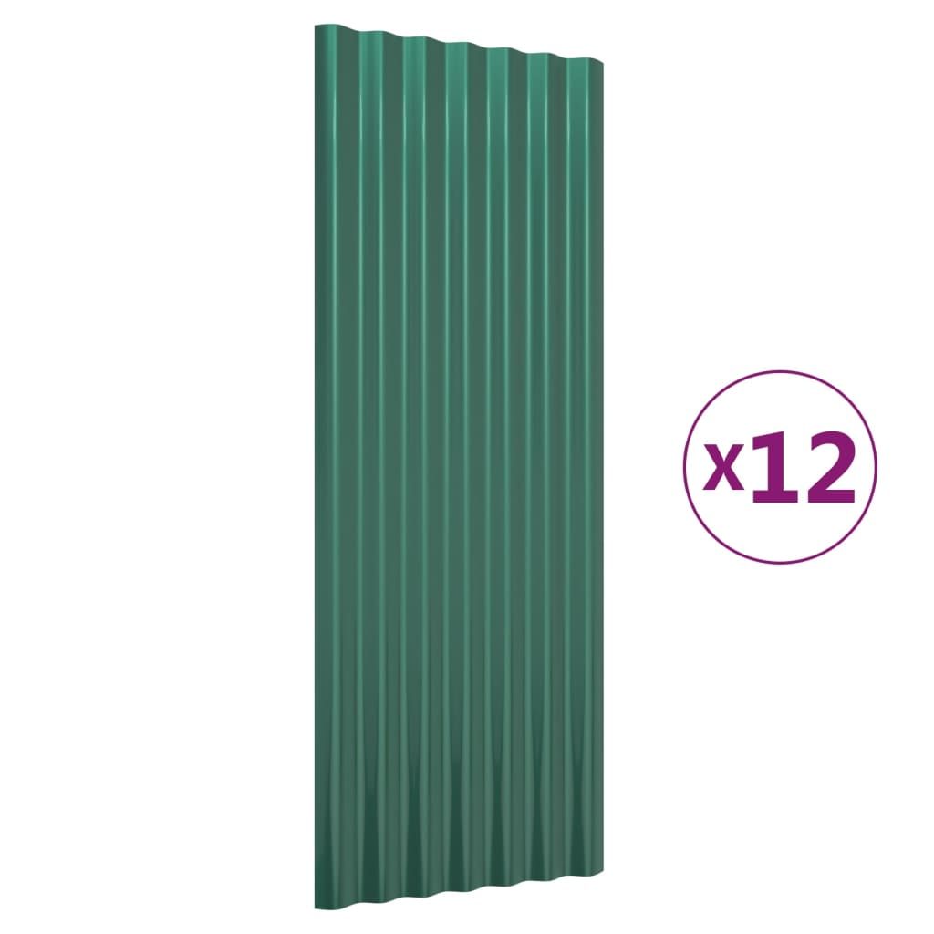 Pannelli per Tetto 12 pz Acciaio Zincato 100x36 cm