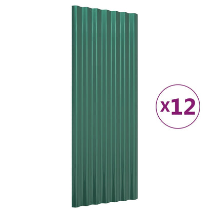 Pannelli per Tetto 12 pz Acciaio Zincato 100x36 cm