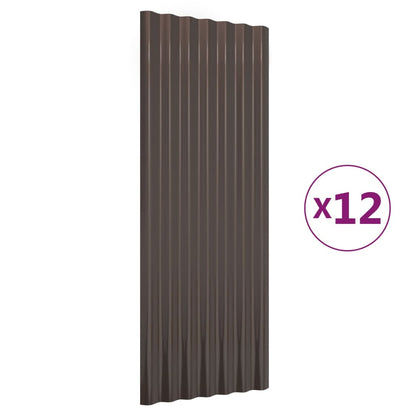 Pannelli Tetto 12pz Acciaio Verniciato Polvere Marrone 100x36cm