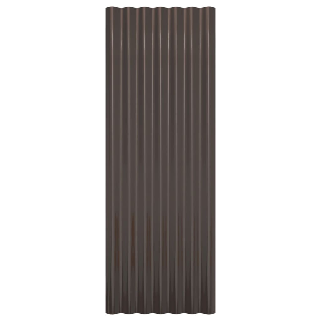 Pannelli Tetto 12pz Acciaio Verniciato Polvere Marrone 100x36cm