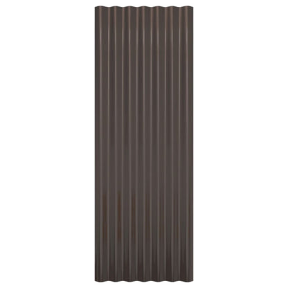 Pannelli Tetto 12pz Acciaio Verniciato Polvere Marrone 100x36cm