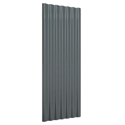 Pannelli per Tetto 12 pz Acciaio Zincato Antracite 100x36 cm