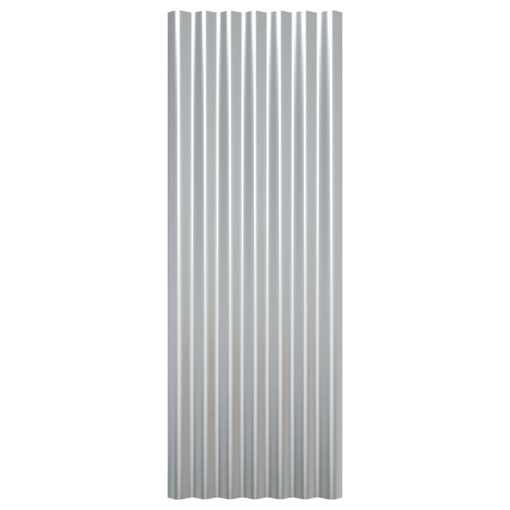 Pannelli per Tetto 12pz in Acciaio Verniciato Argento 100x36 cm