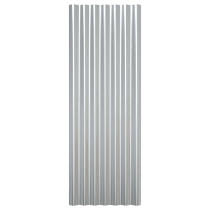 Pannelli per Tetto 12pz in Acciaio Verniciato Argento 100x36 cm