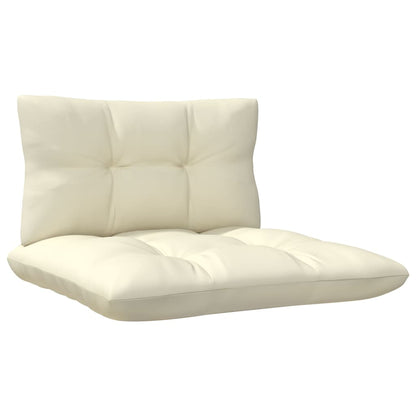 Set Salotto da Giardino 4 pz con Cuscini Crema in Legno di Pino