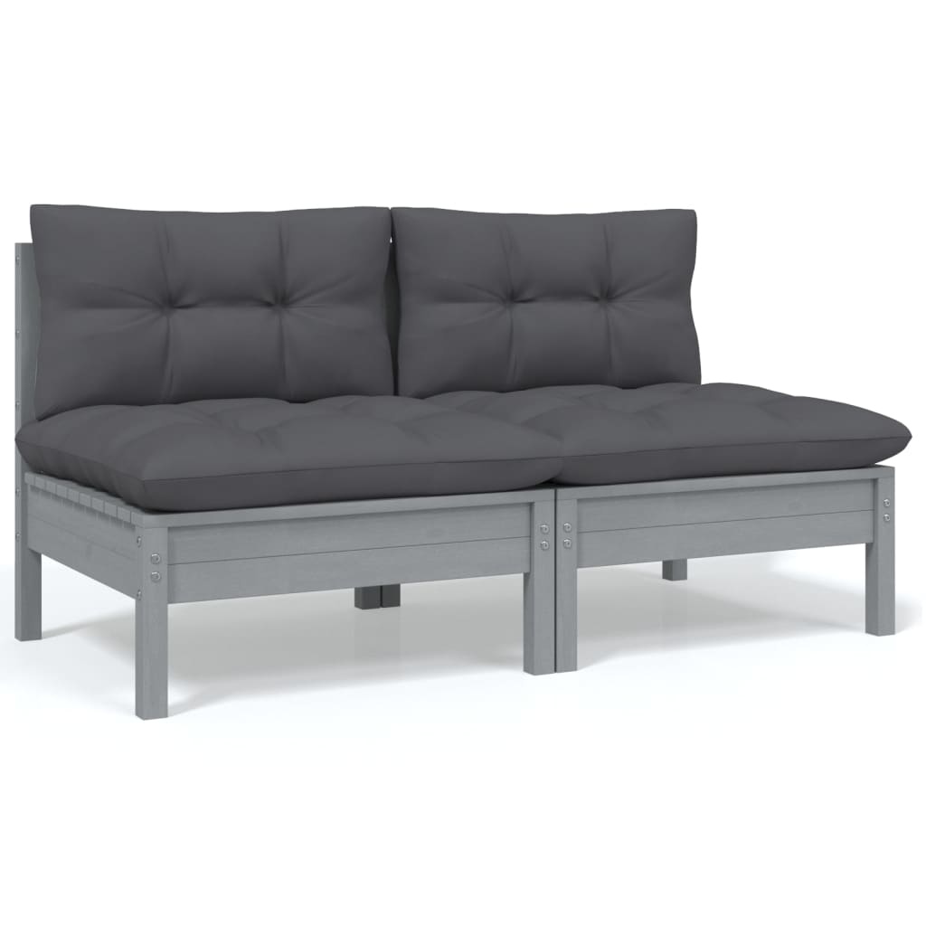 Set Salotto Giardino con Cuscini 9 pz in Legno Massello di Pino