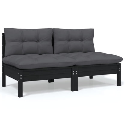 Set Salotto Giardino con Cuscini 9 pz in Legno Massello di Pino