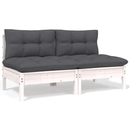 Set Salotto da Giardino 4 pz con Cuscini Legno Massello di Pino