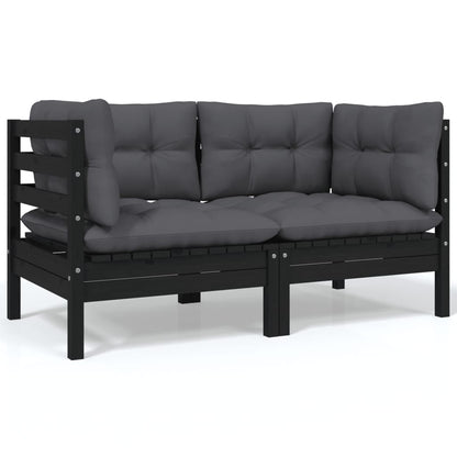 Set Salotto da Giardino 4 pz con Cuscini Legno Massello di Pino