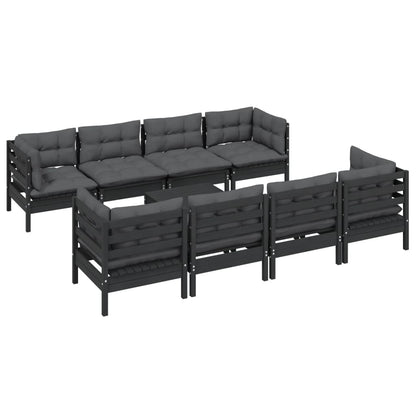 Set Salotto Giardino con Cuscini 9 pz in Legno Massello di Pino