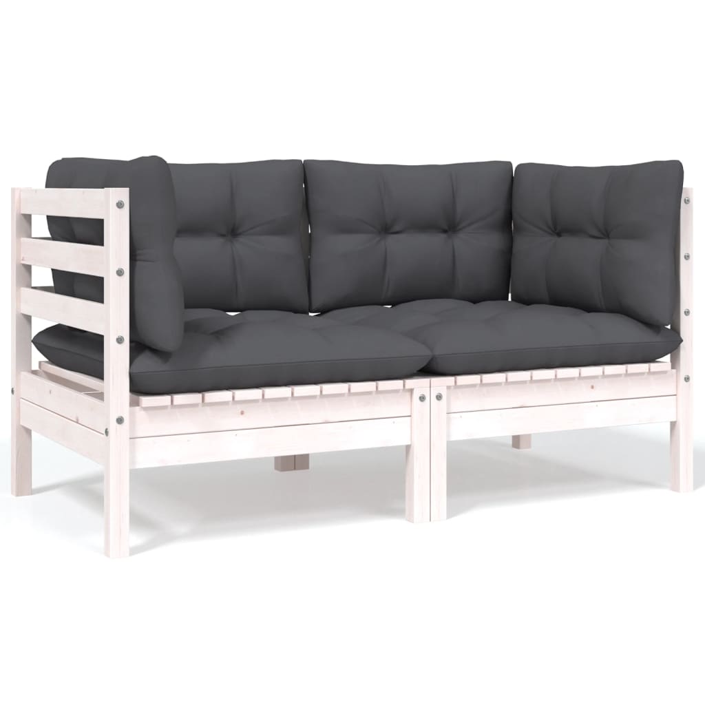 Set Salotto da Giardino 4 pz con Cuscini Legno Massello di Pino