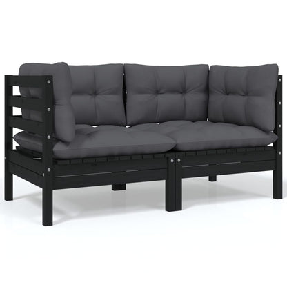Set Salotto da Giardino 4 pz con Cuscini Legno Massello di Pino