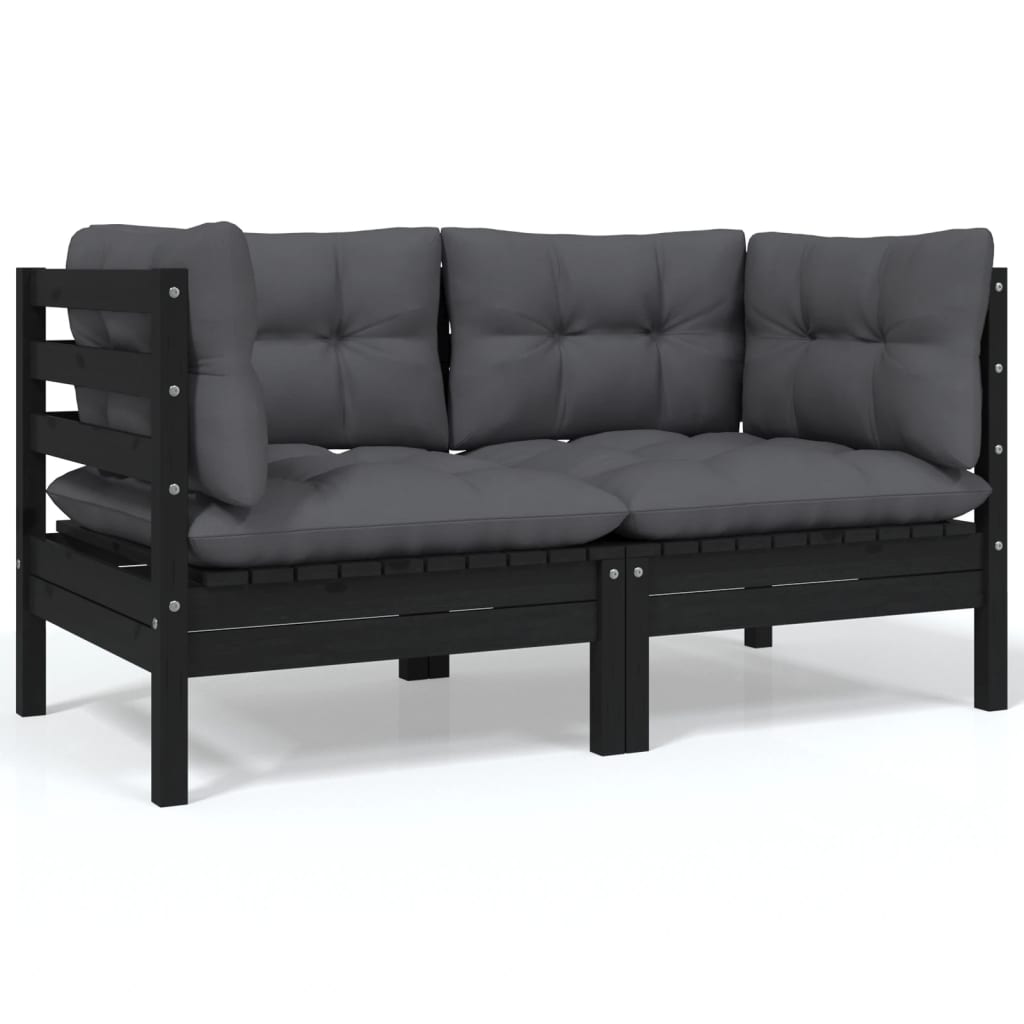 Set Salotto da Giardino 6 pz con Cuscini Legno Massello di Pino