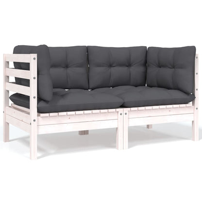 Set Salotto da Giardino 6 pz con Cuscini Legno Massello di Pino