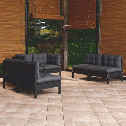 Set Salotto da Giardino 6 pz con Cuscini Legno Massello di Pino