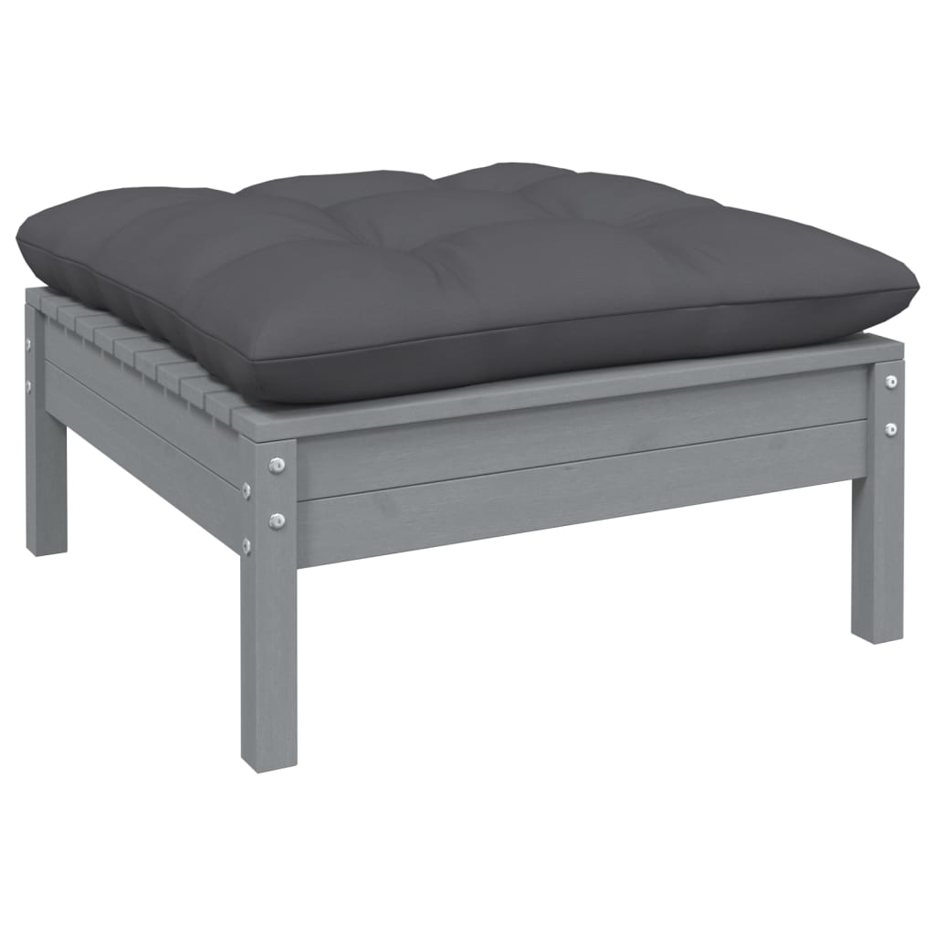 Set Salotto da Giardino 7pz con Cuscini Legno Massello di Pino