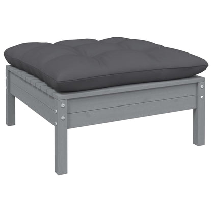 Set Salotto da Giardino 7pz con Cuscini Legno Massello di Pino