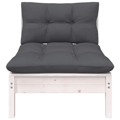 Set Salotto da Giardino 7pz con Cuscini Legno Massello di Pino