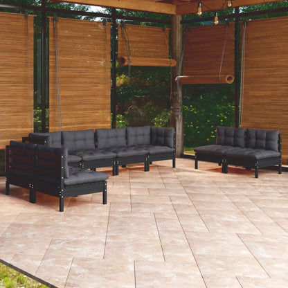 Set Salotto da Giardino con Cuscini 8 pz Legno Massello di Pino