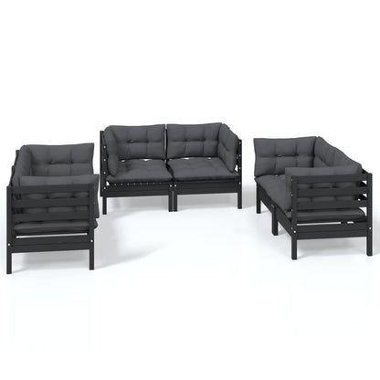 Set Salotto da Giardino 6 pz con Cuscini Legno Massello di Pino
