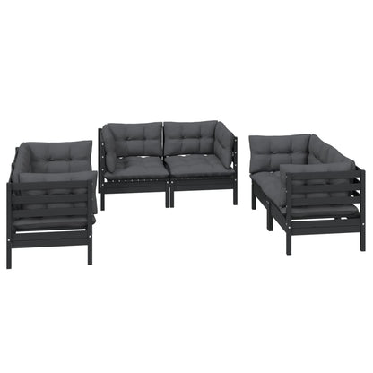 Set Salotto da Giardino 6 pz con Cuscini Legno Massello di Pino