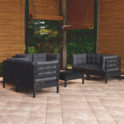 Set Salotto da Giardino 7pz con Cuscini Legno Massello di Pino