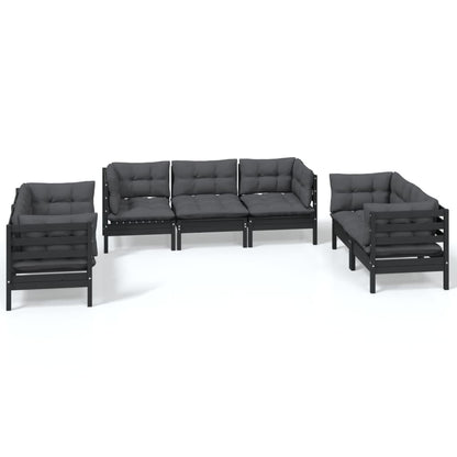 Set Salotto da Giardino 7pz con Cuscini Legno Massello di Pino