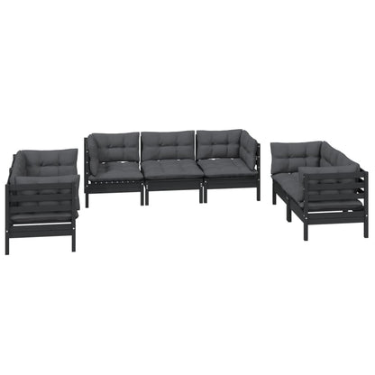Set Salotto da Giardino 7pz con Cuscini Legno Massello di Pino