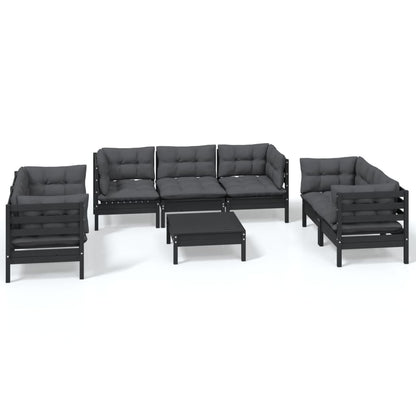 Set Salotto da Giardino con Cuscini 8 pz Legno Massello di Pino