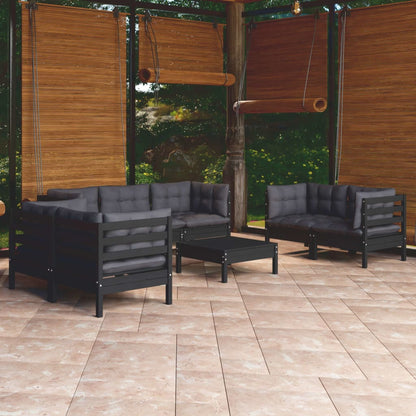Set Salotto da Giardino con Cuscini 8 pz Legno Massello di Pino